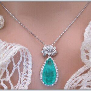 Paraiba pear cut Luxury Brazilian gemstone ladies delicate necklace